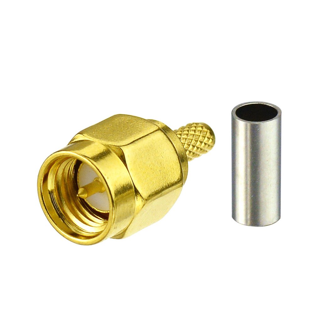 SMA Male Crimp RF Connector Gold-Plating for RG316 RG174 Cable