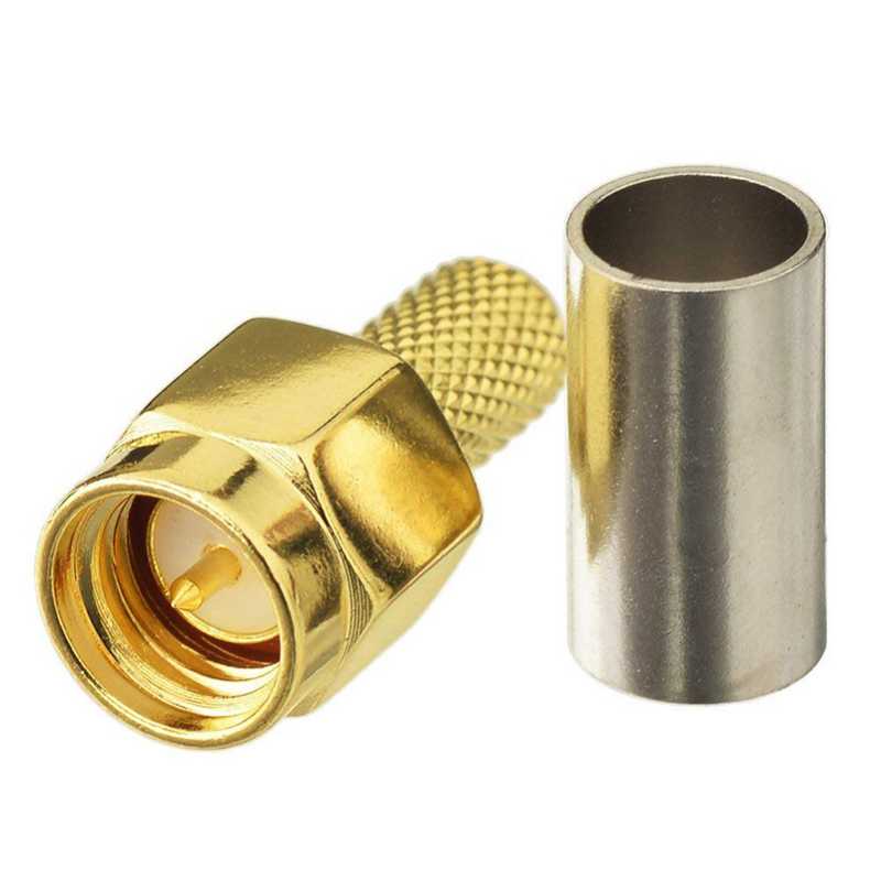 SMA Male Straight RF Coaxial Connector for RG58-RG400-RG142-LMR195 Cable