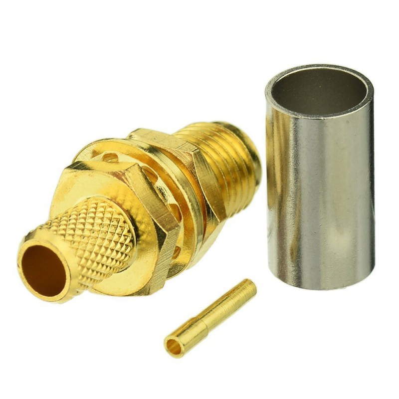 SMA   Fmale straight​RF coaxial connector forRG58-RG400-RG142-LMR195 Cable