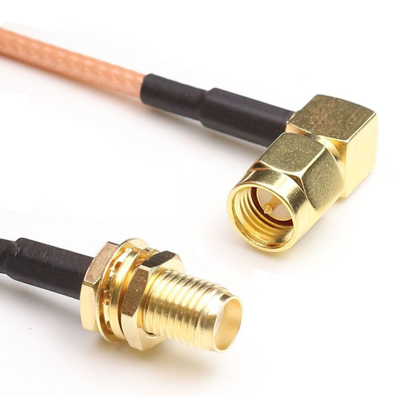 RG316 Coaxial Cable with  SMA Male Crimp Connector Right Angle to SMA Fmale Connectors 50 Ohm